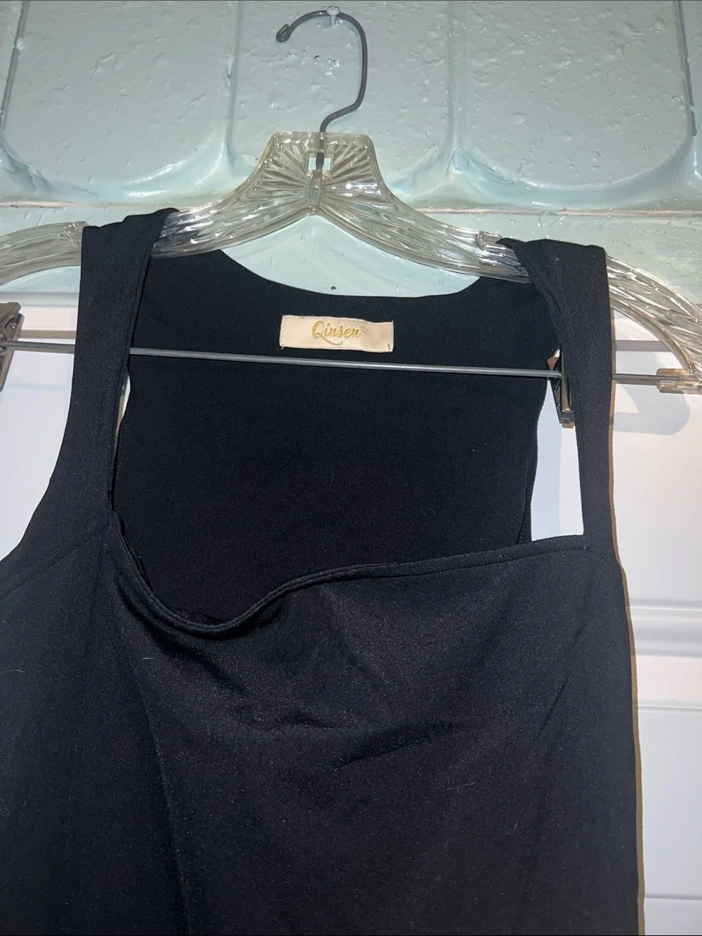 Quince Black Square-Neck Romper